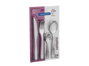 FAQUEIRO 24 TALHERES INOX TRAMONTINA HAVAI
