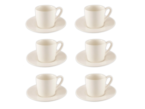 JOGO 6 XICARAS CAFE 80ML BRANCA