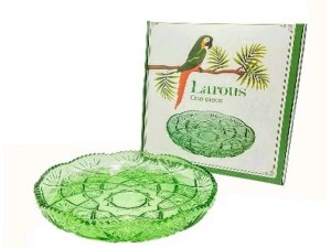 PRATO VIDRO VERDE BORDA ALTA 29CM