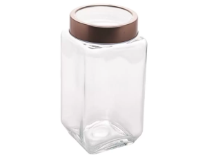 POTE VIDRO QUADRADO TAMPA ROSÉ 1700ML
