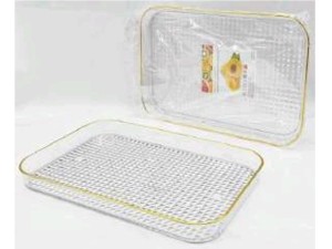BANDEJA ACRILICA 30X20CM BORDA OURO