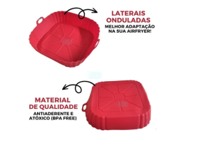 FORMA SILICONE QUADRADA P/AIR FRYER 21CM