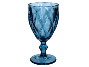 JOGO 6 TACA VIDRO 265ML DIAMOND AZUL