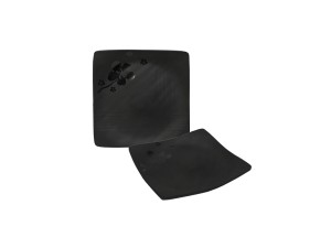 PRATO MELAMINA 23CM PRETO QUADRADO