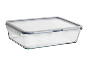 POTE VIDRO HERMETICO RETANGULAR 1500ML PRETO