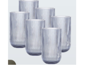 JOGO 6 COPO VIDRO 460ML VERSALHES AZUL