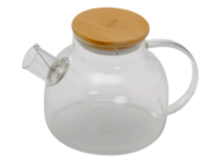 CHALEIRA VIDRO 1,2L TAMPA-BAMBU