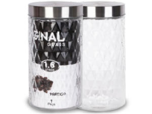 POTE VIDRO 1600ML DIAMOND TAMPA-INOX