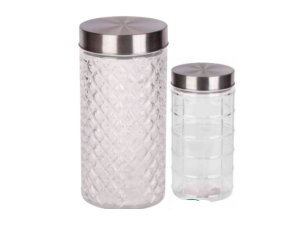 POTE VIDRO REDONDO 2,2L TAMPA-INOX