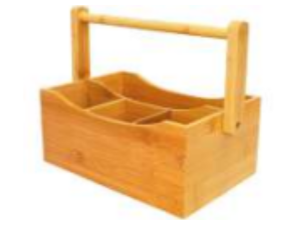 PORTA TALHER BAMBU C/ALÇA 22X15X25CM