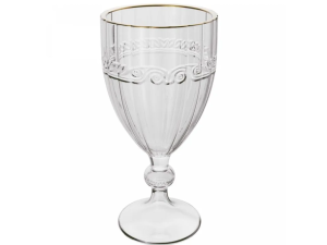 JOGO 6 TACA VIDRO 330ML IMPERIAL BORDA OURO