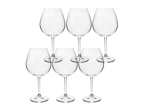 JOGO 6 TACA GASTRO 650ML BORDEAUX BOHEMIA 22CM