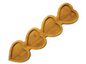 PETISQUEIRA BAMBU 4-CORACOES 39X15CM