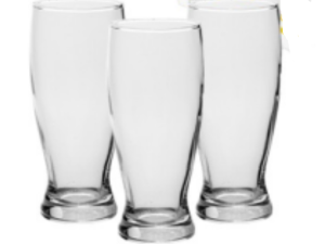 JOGO 3 COPO VIDRO 240ML CHOPP TULIPA