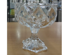 JOGO 2 FRUTEIRA VIDRO 260ML DIAMOND C/PÉ 11,5CM