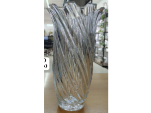 VASO VIDRO 25CM ONDAS
