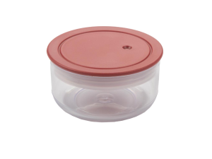POTE ACRILICO HERMETICO 200ML REDONDO SLIM VERMELHO