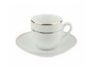 XICARA DE PORCELANA COM PIRES 90ML P/CAFÉ MAJESTY GOLD