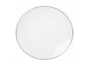 PRATO DE PORCELANA 20,5CM RASO LEGACY GOLD BRANCO