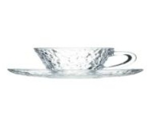 JOGO DE XICARA DE VIDRO 90ML COM 4 PEÇAS COM PIRES TRANSPARENTE ABAZZIA