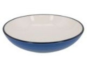 PRATO DE CERAMICA 21CM FUNDO AZUL - LINHA NANCY
