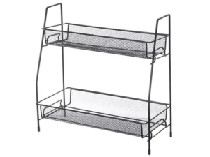 PRATELEIRA FERRO 37X33X14CM 2-ANDAR PRETA