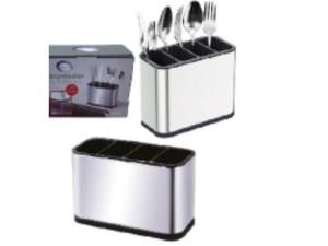 PORTA TALHER PLASTICO CROMADO 18X13CM