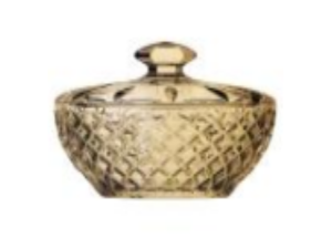 BOMBONIERE VIDRO 188ML CHAMFER AMBAR