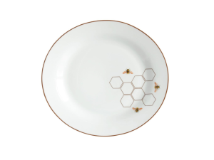 PRATO PORCELANA ABELHA 20CM SOBREMESA