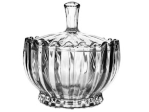 BOMBONIERE VIDRO 15X16CM VILLAGE