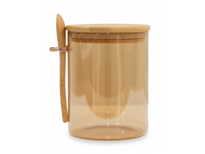 POTE VDO 850ML AMBAR COM TAMPA HERMETICA COM COLHER