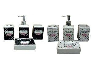 KIT BANHEIRO CERAMICO C/4 QUADRADO FLORZINHA