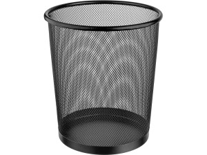 LIXEIRA TELADA AÇO PRETA